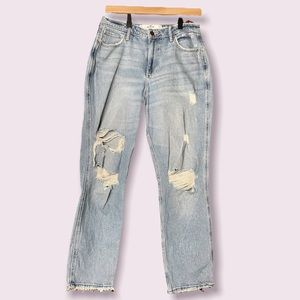 Hollister curvy high-rise ripped mom jeans